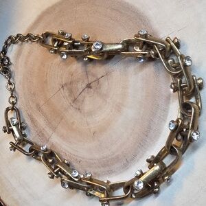 vintage J. Crew bronze-toned chunky chain link statement necklace